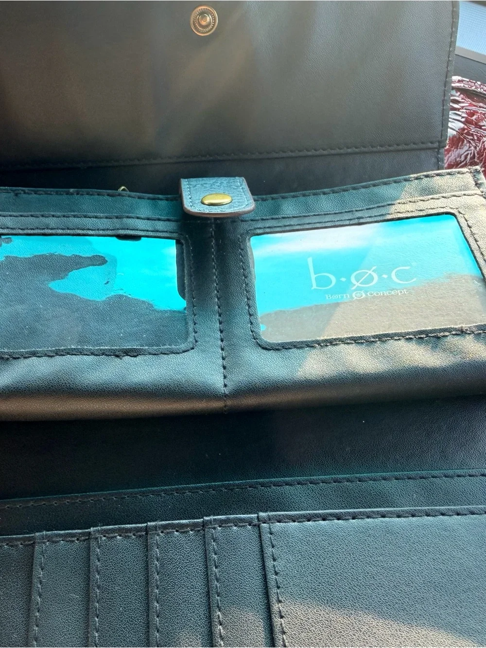 b.o.c. Teal Embossed Buckle Wallet